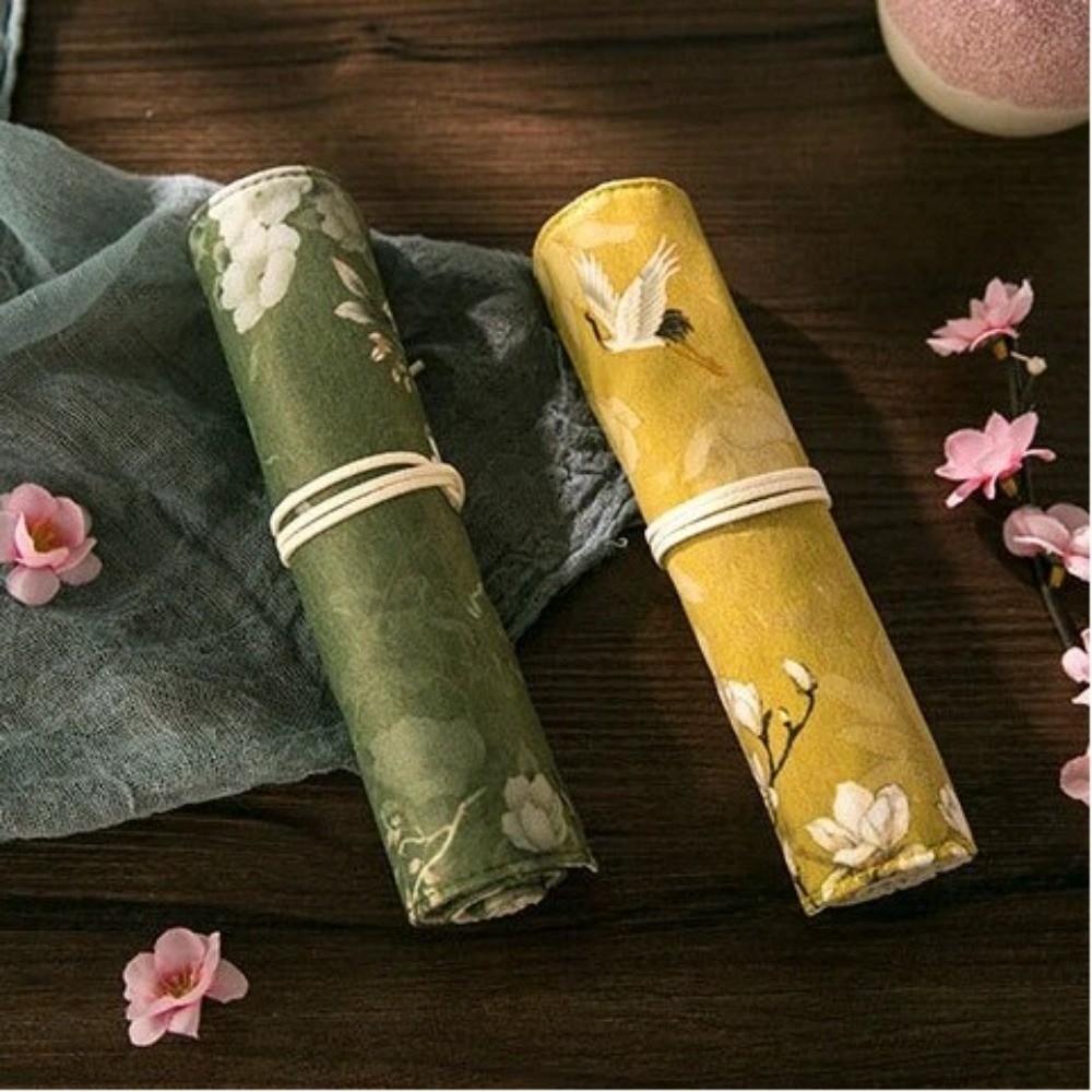 Traditional Palace Stationery Bag Large Capacity Roll Pouch Vintage Pencil Storage Bag Students