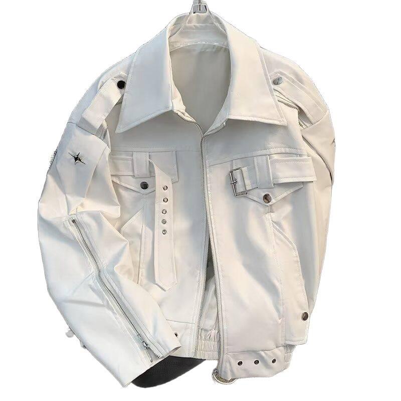 2025 High Street Herren Leder Motorradjacke dekonstruiert - Trendy, Locker, Cool Frühling/Herbst Kurzer Stil