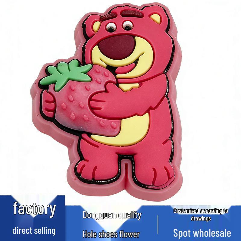 Cute Flower & Bear Shoe Charms for Crocs – Strawberry Series