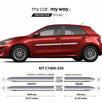 Kia Rio IV HB - Chrome Side Door Trim Strips Protective