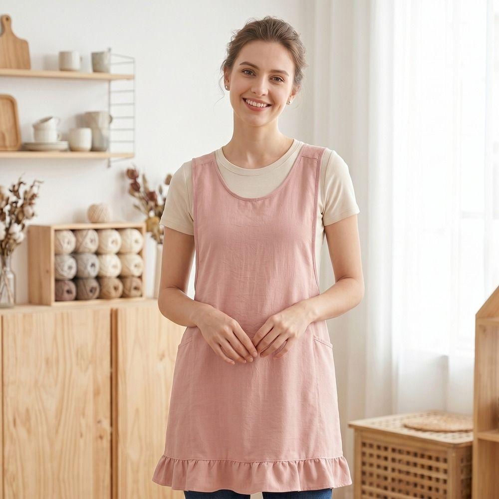 with Pocket Cooking Apron Stain-Resistant Baking Apron Portable Kitchen Apron BBQ