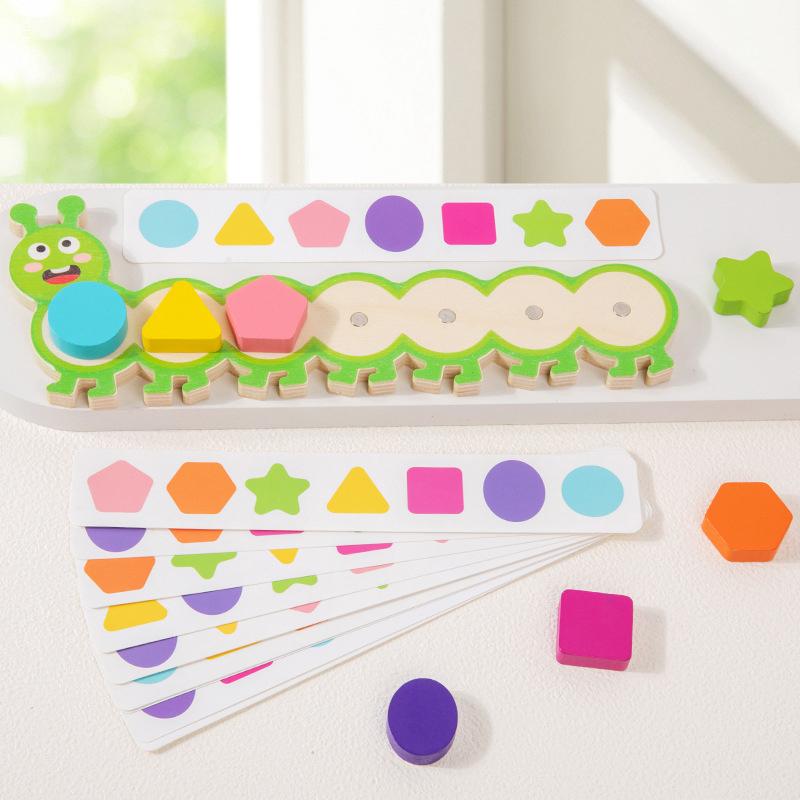 Montessori Magnetic Caterpillar Puzzles Children'S Toy Color Shape Matching Logical Thinking Training Puzzle Board Game For Kids