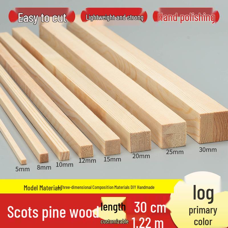 Lite paski z drewna sosnowego do majsterkowania i modelowania – klocki z drewna kamforowego
