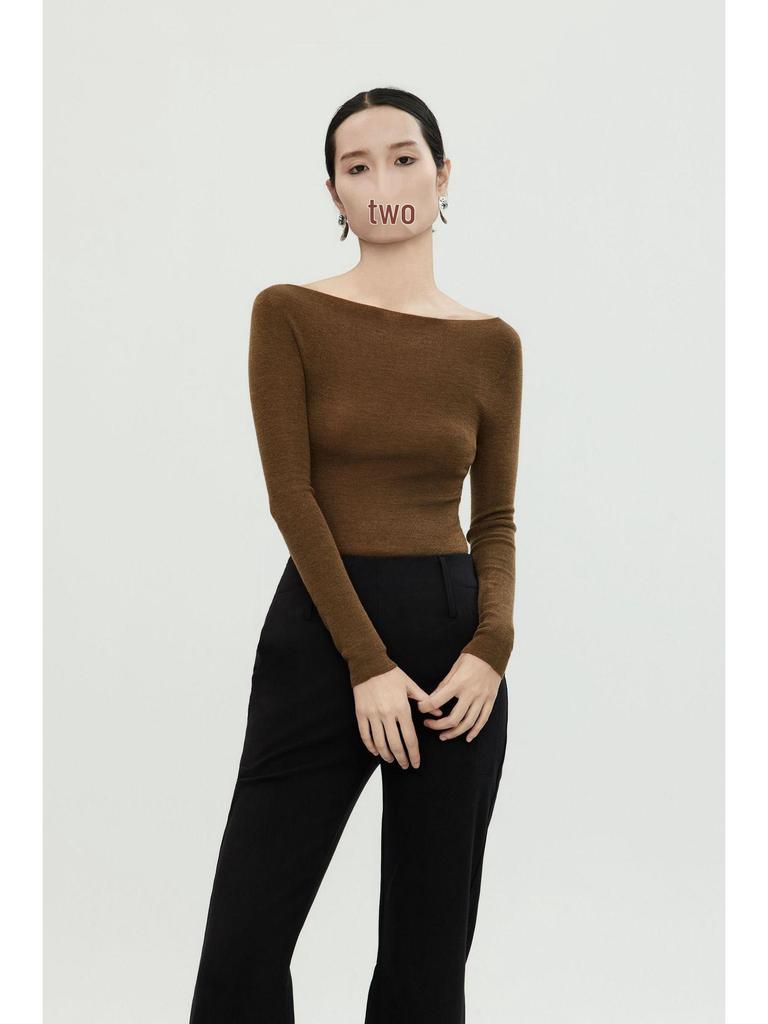 Merinowolle Rundhals Slim Fit Rollkragen Langarm Pullover Basisschicht