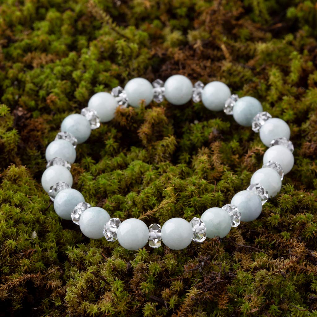 16cm Itoigawa Natürlicher Jadeit Armband mit Blau und einem Wunderschönen Japanischen Nationalstein und Jomon Kraftstein Jadeit Werkstatt Spezial Paulownia Holz