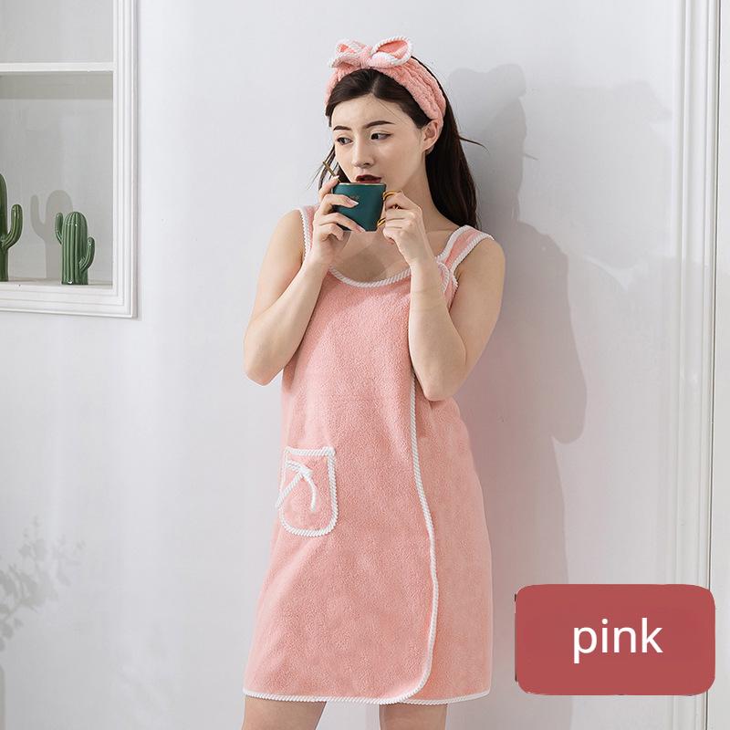 Extra-size Can Wear Bath Towels for Adult Women Absorbent Soft and Comfortable Bathrobe Towel Pure Color
