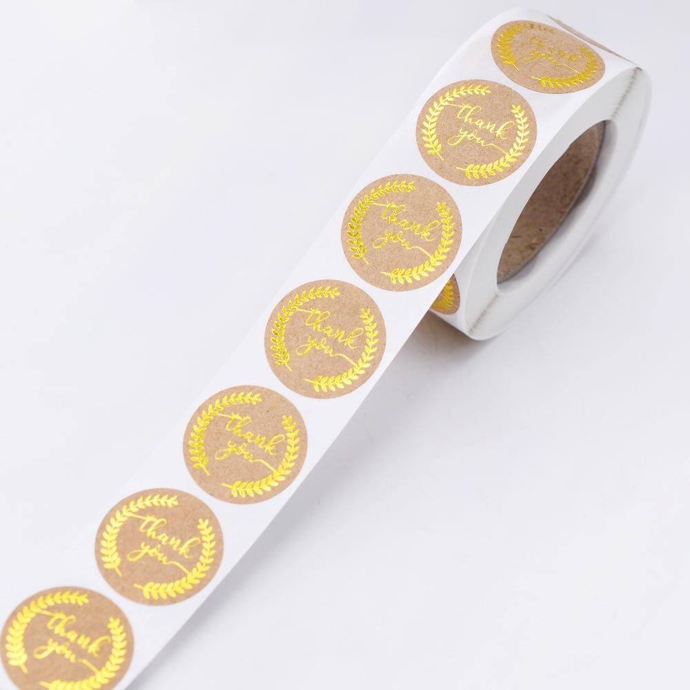 1Inch Round 50Pcs Thank You Sticker Wad With Gold Leaf Olive Branch Stickers For Local Handmade Gift Sticker Gold Seal Labels