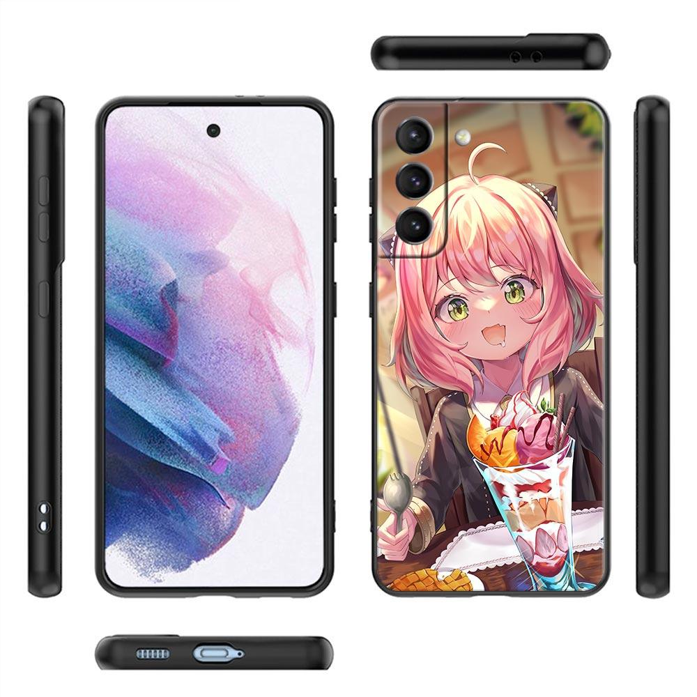 Süße Mädchen Spy X Familie Anya Forger Anime Hülle Abdeckung für Samsung Galaxy S21 S22 S20 S 21 Ultra FE Plus S8 S9 S10 Plus Lite Hüllen