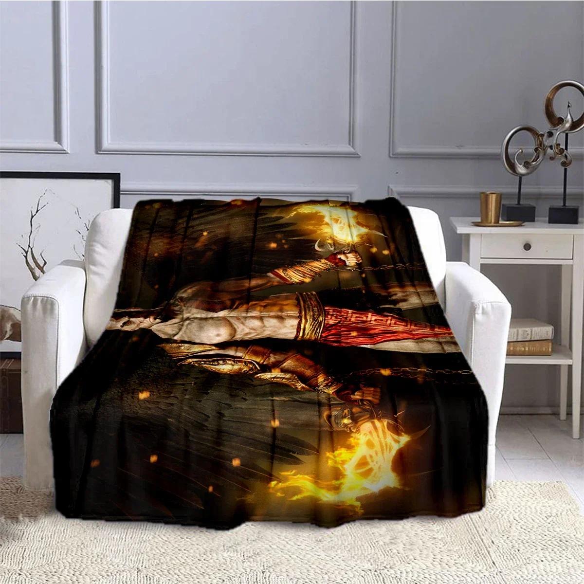 

3D Game God Of War Ragnarok Blanket Children s Blanket High Quality Flannel Blankets Soft and Comfortable Home Travel Blanket 75x90cm