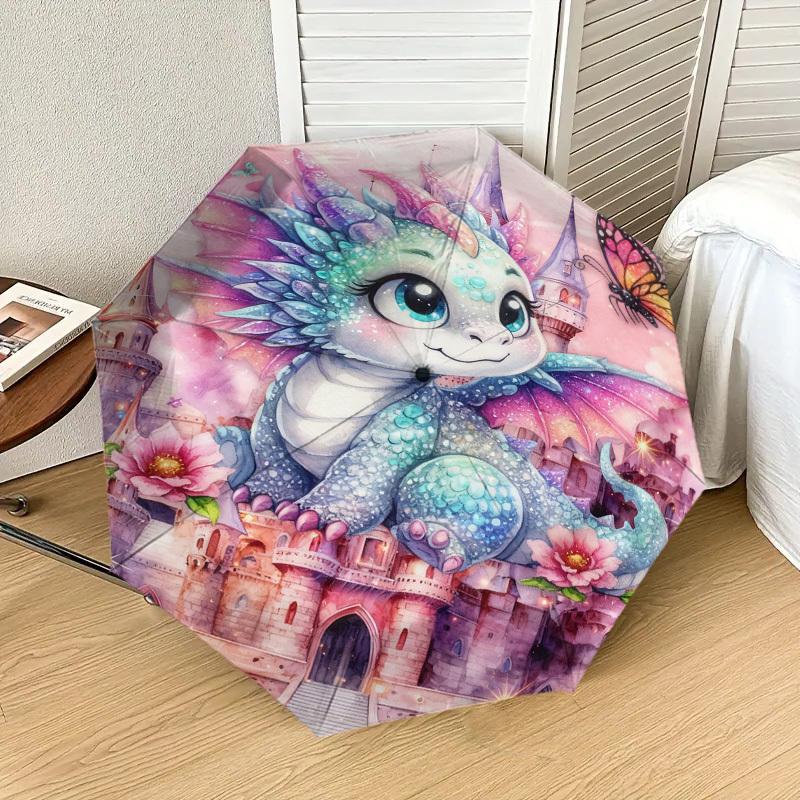 1pc Dragon Fantasy Pattern Umbrella Design Automatic Opening and Closing Umbrella, High-quality Travel Umbrella,  c1128227