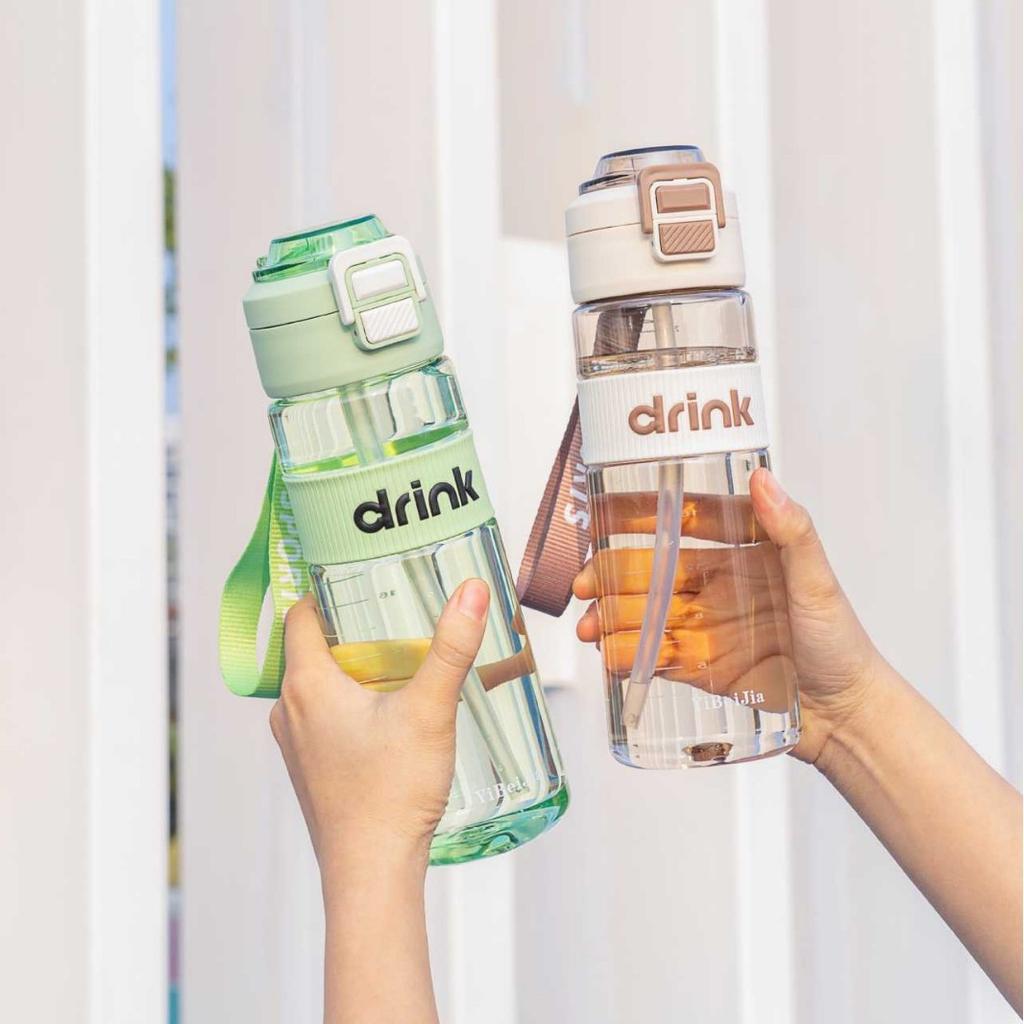 Water Bottle New Portable Double Drinking Straw Cup Boys and Girls Outdoor Sports Anti-drop Kettle Summer High Value High Temperature Water Cup