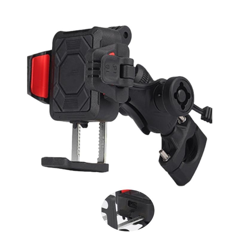 

Motorcycle Handlebar/Rearview Mirror Mounted Phone Holder Rotating Stand 15W Wireless & USB C 33W Fast Charging Holder