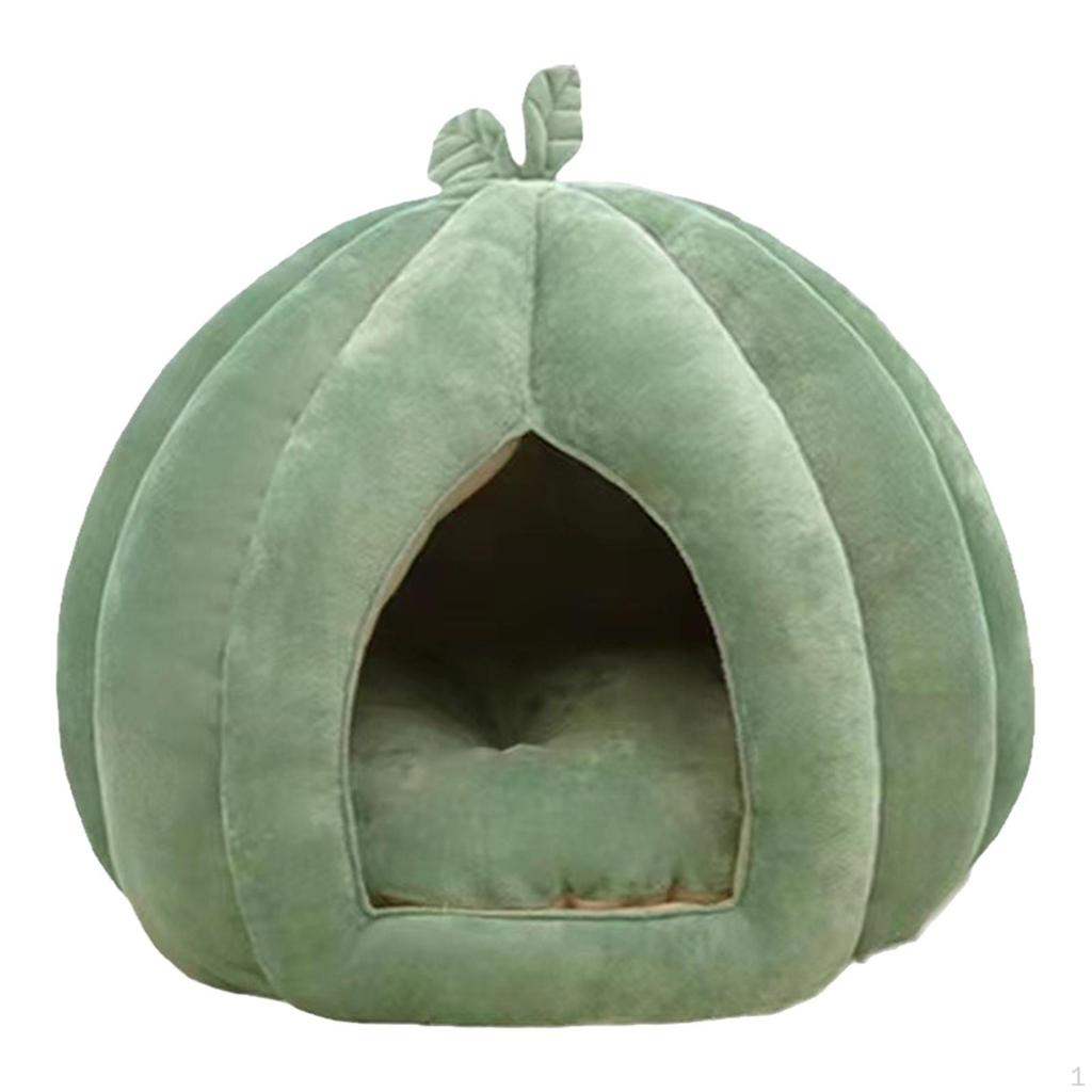 Cat Cave Bed In Pumpkin , Cozy House for Kittens and Small Dogs
