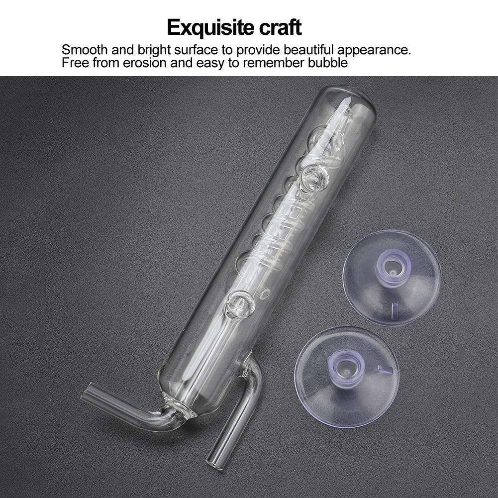 Bubble Counter, Glass Material with Replaceable Suction Refiners for Aquarium CO2 System Vertical Configuration