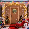 Christmas Wreath With Lights Red Bow Holiday Door Decorations For Window Porch Indoor Outdoor Party Scene Decoration
