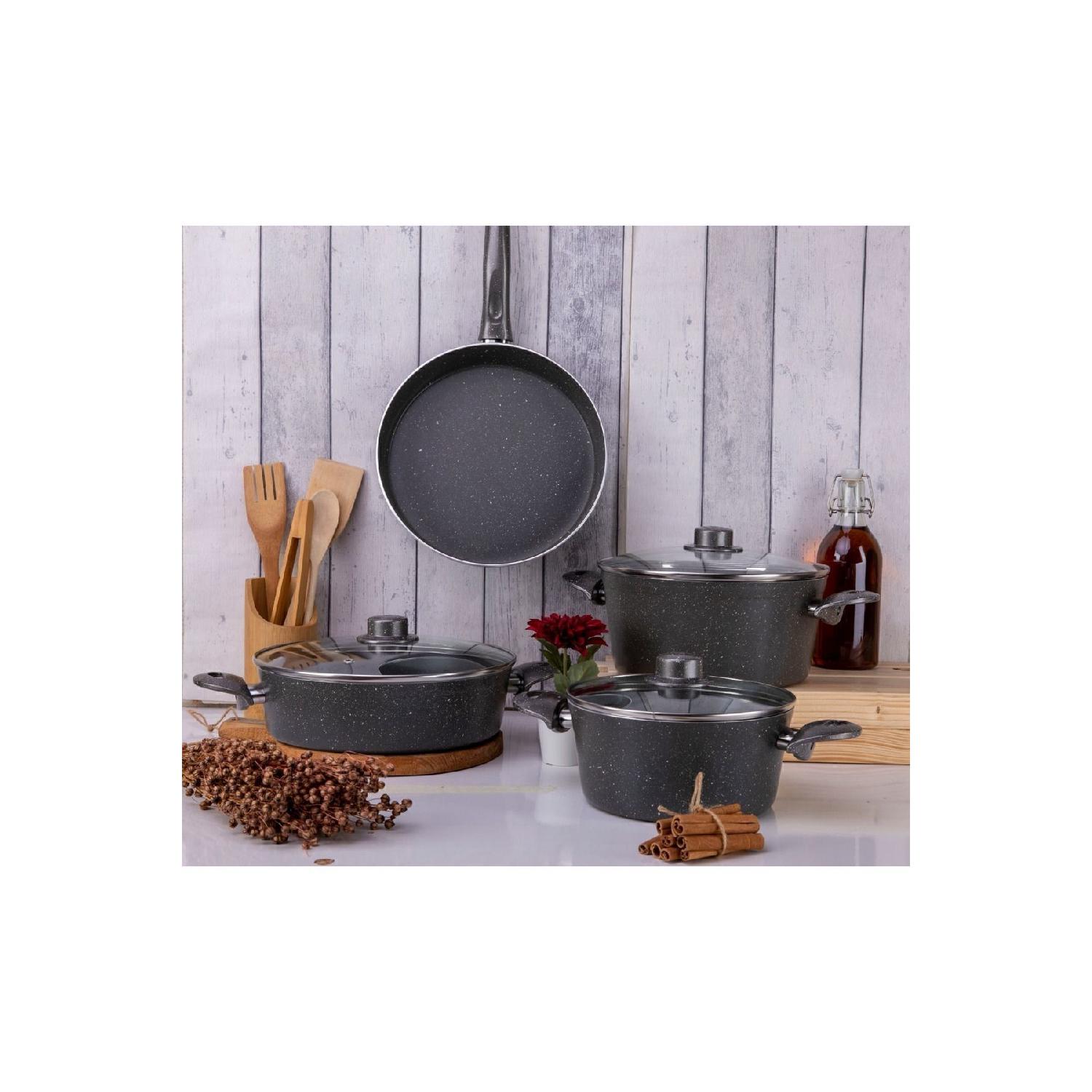 

Набор гранитных сковород и кастрюль Trendlon из 7 предметов чёрный