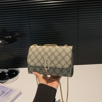 Women'S Bag Fashionable Small Square Bag Texture Pu Chain Shoulder Bag Versatile Underarm Bag Messenger Bag