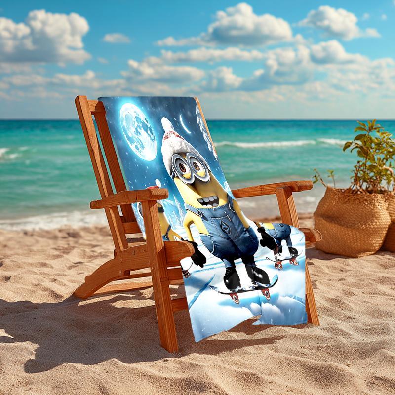 1Pc Minions Snowboard Night Beach Towel Quick Dry Multiuse For Beach Pool Gym Yoga Home Travel Christmas Halloween Xmas Gift S1272