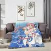 Anime Figure A-ARIAA Throw Lightweight 240g Flannel Blanket Soft Skin-friendly for Summer Cooling