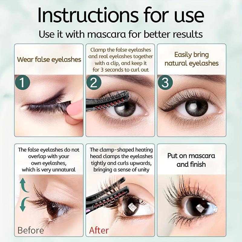 Heated Eyelash Curler, Rechargeable Eyelash Curler, Fast Eyelash Extension, Natural Bending and Long-lasting Eye Beauty Tool