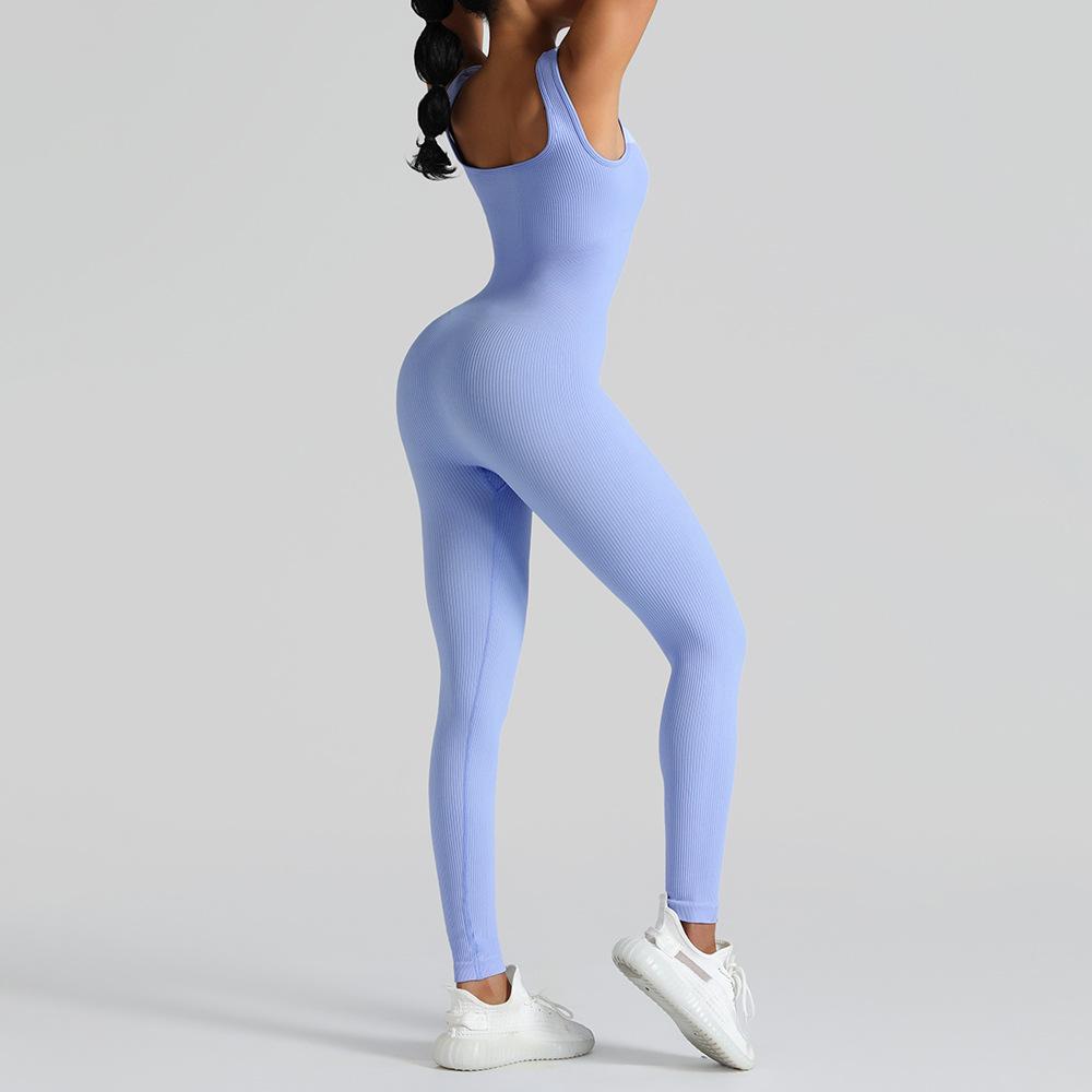 Seamless Outdoor Knit Yoga Jumpsuit - One-Piece Sport & Fitness Wear