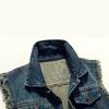 New Spring Autumn Vintage Design Men's Denim Vest Male Black Sleeveless Jackets Men Hole Jeans Waistcoat 6XL