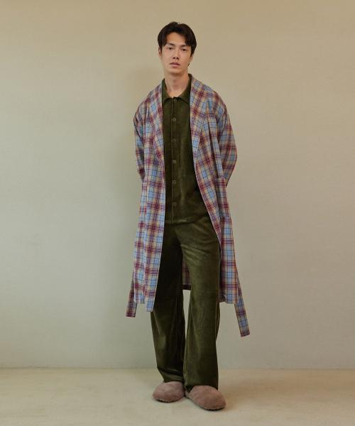 

[Atempo] Classic Long Robe - Whisper Check [Shipped from Korea] 100% Authentic One Size