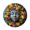 High Definition Metal Tin Sign Set Bohemian Sun Moon Goddess Round Wall Art Decor for Spiritual Home