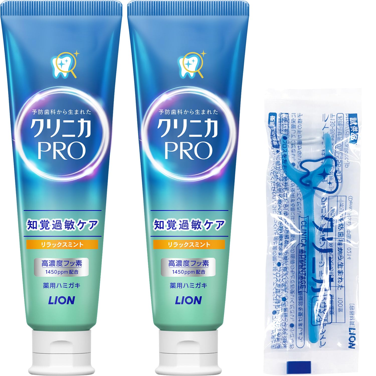 

Clinica PRO Sensitive Teeth Care Relaxing 95g x 2 Floss Included Toothpaste for Periodontal High Concentration Fluoride Toothpaste, Mint, +