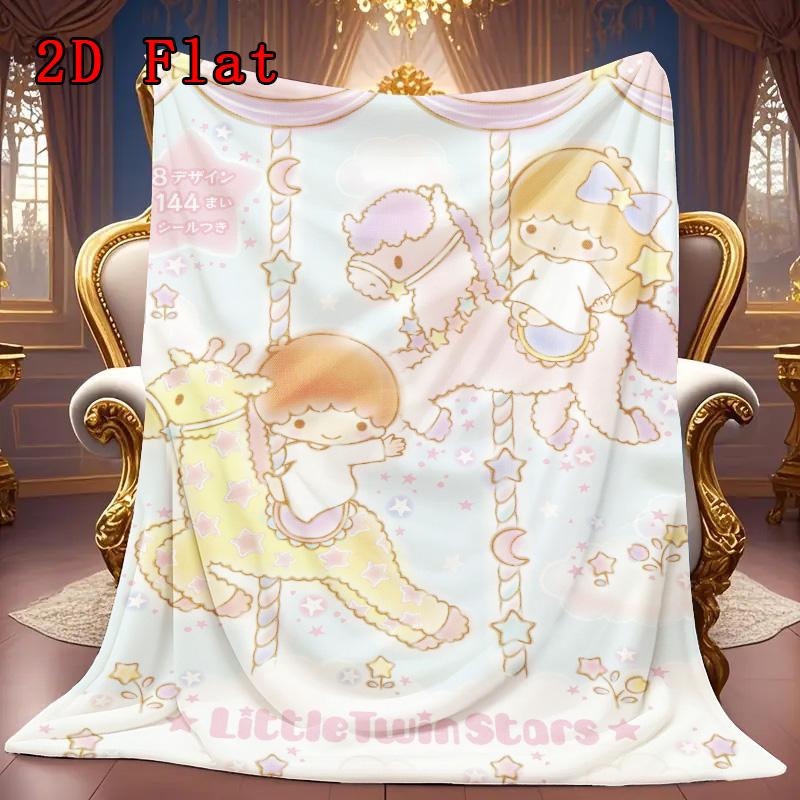 Kiki & Lala 2D Flat Pattern Flannel Blanket High quality All Seasons Warmth and Comfort Perfect for Christmas Gifts.NMT0928612