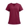 Dames Lichtgewicht Kleur V-hals Zak Zijsplit Korte Mouwen Blouse
