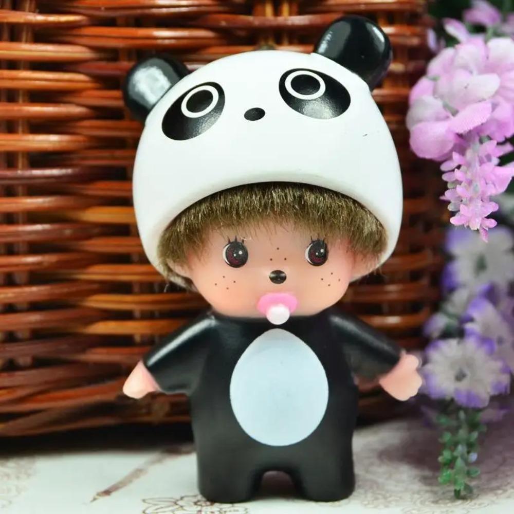 Monchhichi Vinyl Toy Cute Packaging Decoration Car Ornament Cartoon Kawaii Charm Children's Toy Bag Appendage Birthday Gift New