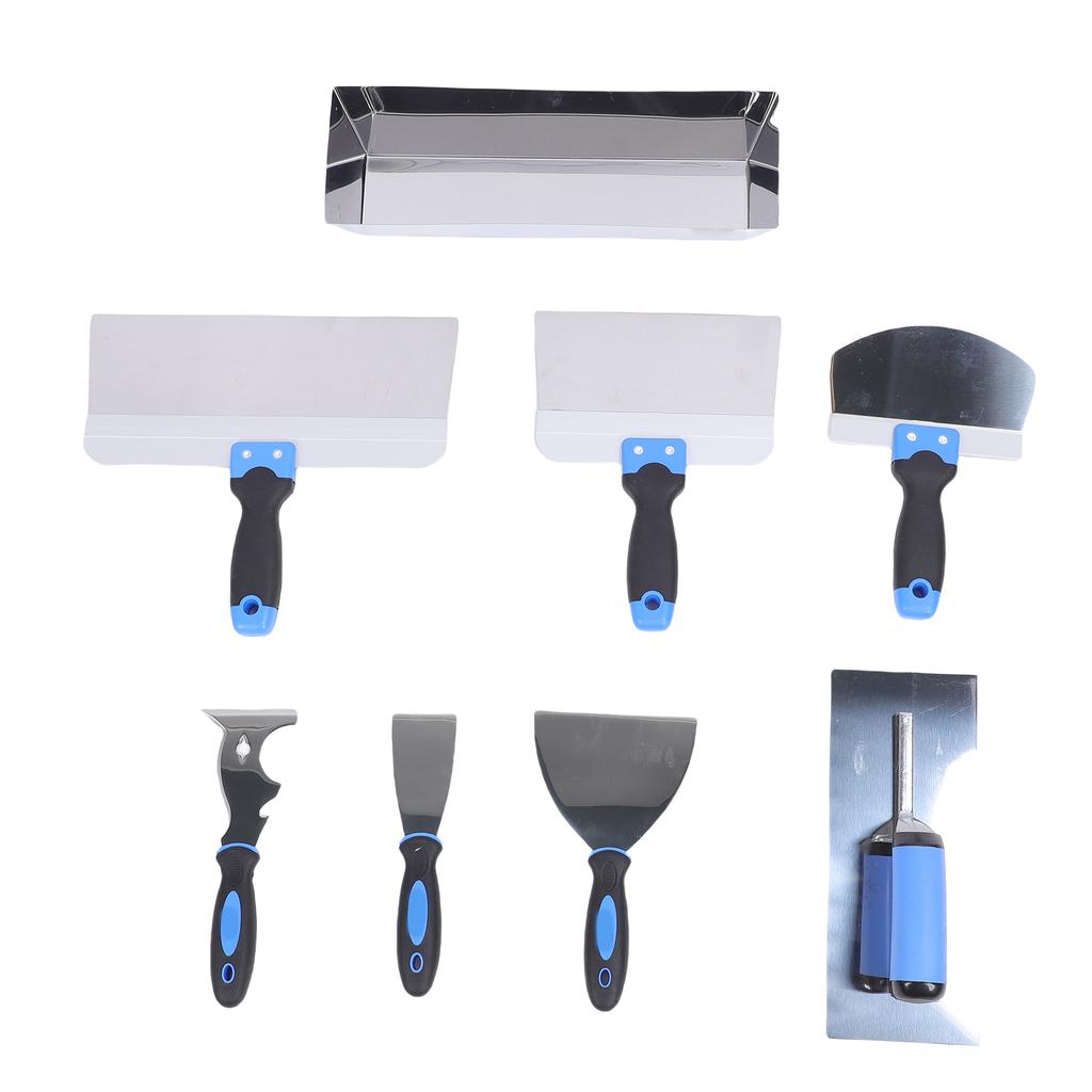Drywall Spatula Set Stainless Steel Scraper Shovel Plastering Trowel 14 Inch Mud Pan for Wall Taping Spreading Painting