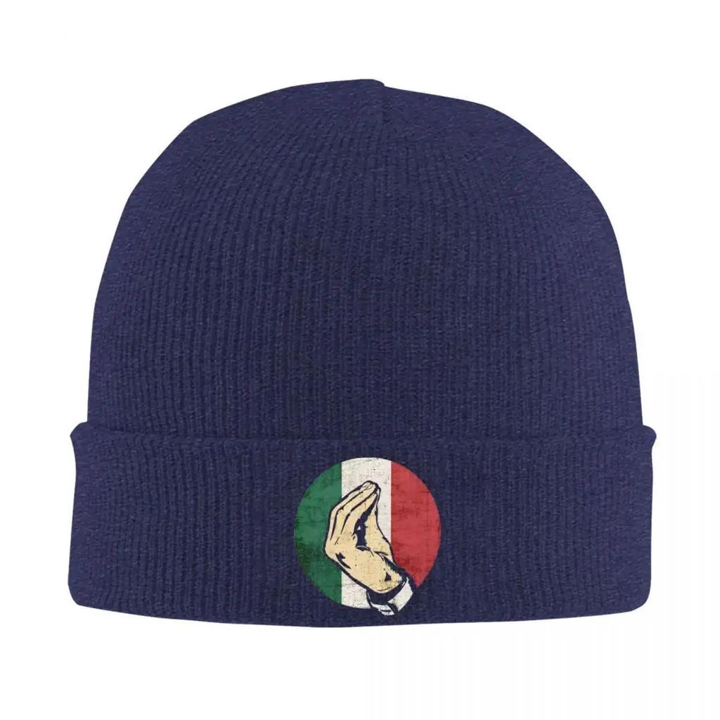 New Italian Hand Gesture Sing Language Knit Hat Beanies Autumn Winter Hats Warm Fashion Funny Italy Flag Vintage Caps For M