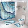 Bathroom Shower Curtain Four-piece Digital Printing Marble Waterproof Shower Curtain Toilet Partition Curtain Bath Mat