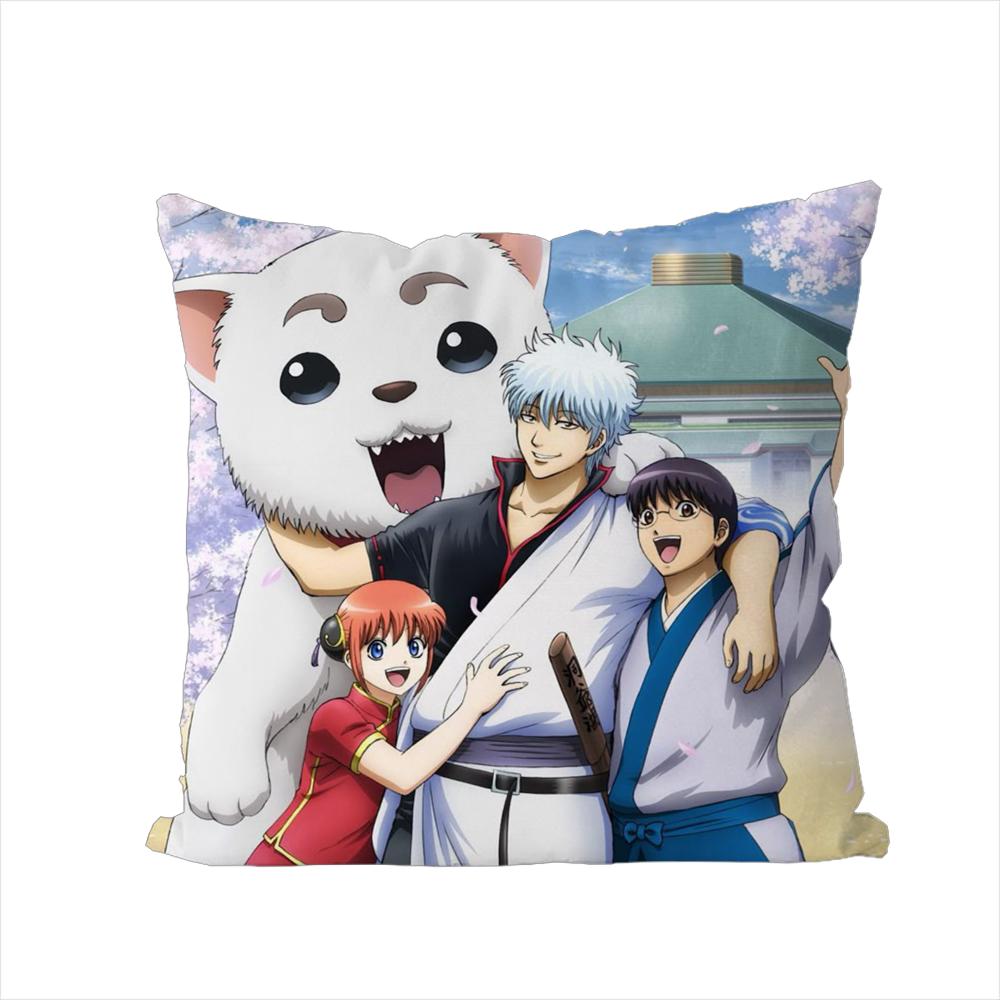 

Gintama Animation Pillow Case For Car Sofa Decorative Home Doublesided Print Plush Square Throw Pillow Cushion Cover 30x30cm