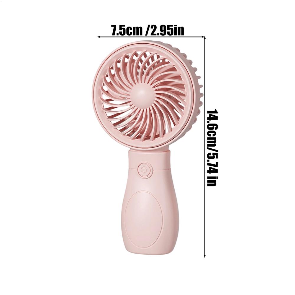 Mini Handheld Fan 3-Speed Strong Wind USB Rechargeable Long Lasting Portable Desk Fan For Students Office Outdoor Travel Camping