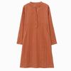 2024 Casual Loose-Fit Pure Cotton Dress for Middle-Aged Women: Long-Sleeved, Belly-Covering, Age-Reducing for Spring and Autumn