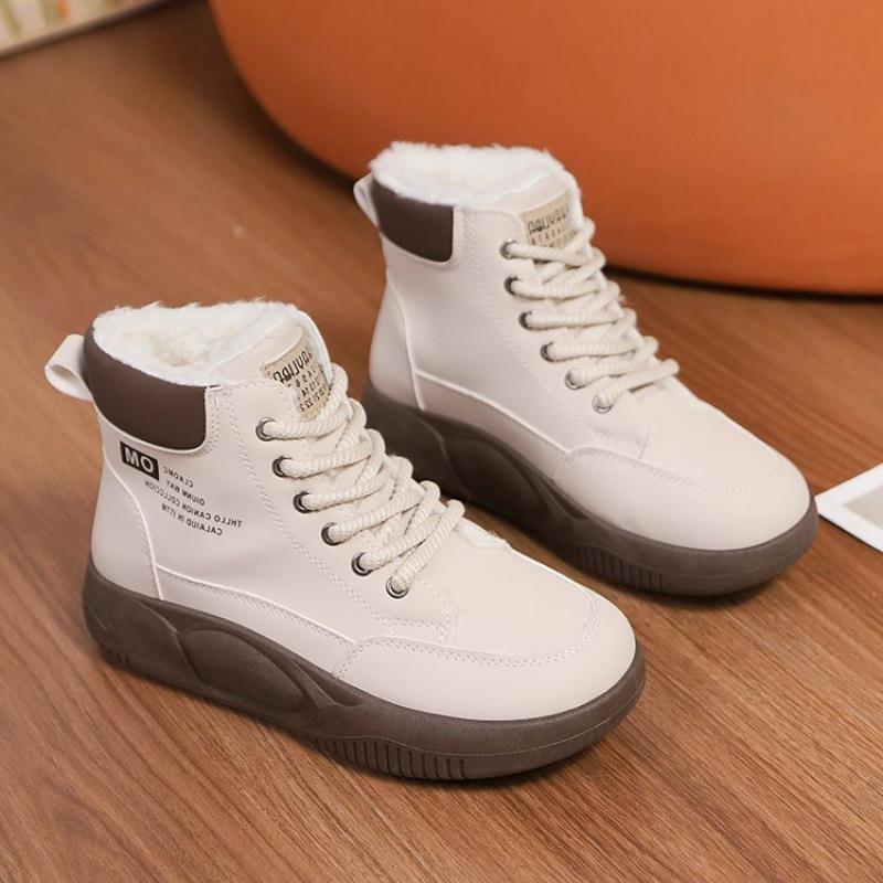 

Winter real soft leather snow boots, winter new sports and leisure shoes, warm high-top cotton shoes, large amount of boots + V 35