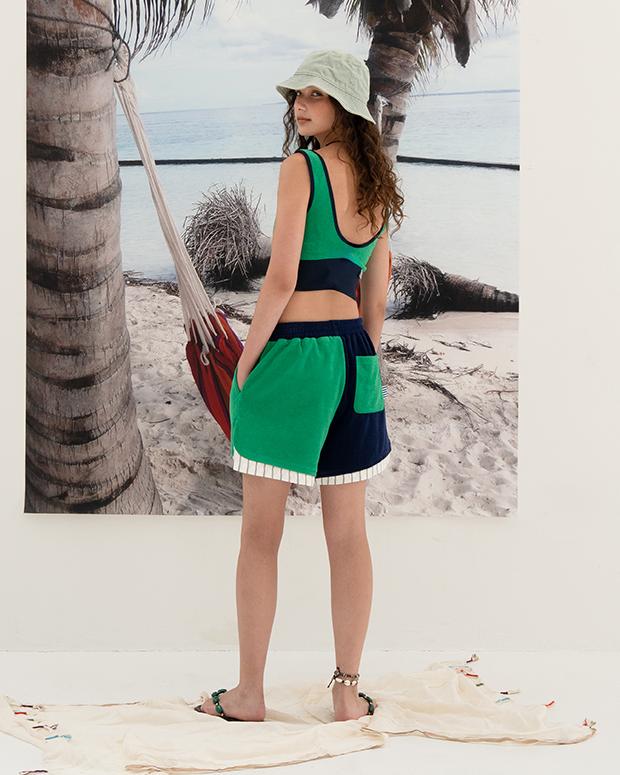 EDENIK Ezs4Pt51Mt Resort Terry Layered Shorts (Mint)