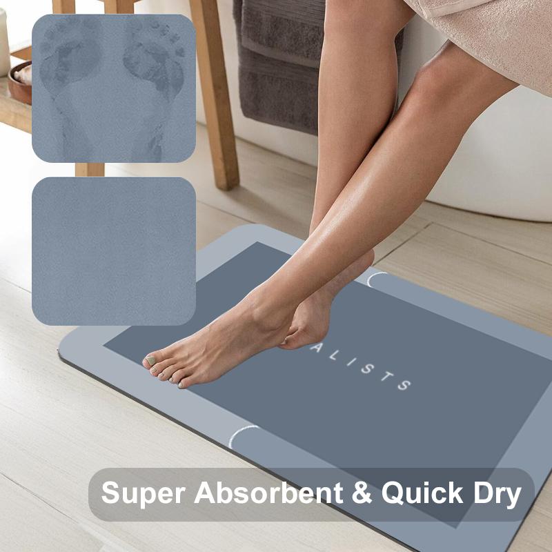 Kiselgur Badrumsmatta Superabsorberande Halkfri Snabbtorkande Mjuk Golvmatta för Badrum Dusch Tvättrum Sovrum Kök Husbil