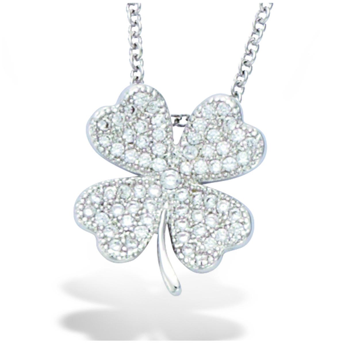 

Les Trésors De Lily [L7410] - Серебряное колье Clover белый серебристый (родий) - 15x15 мм.