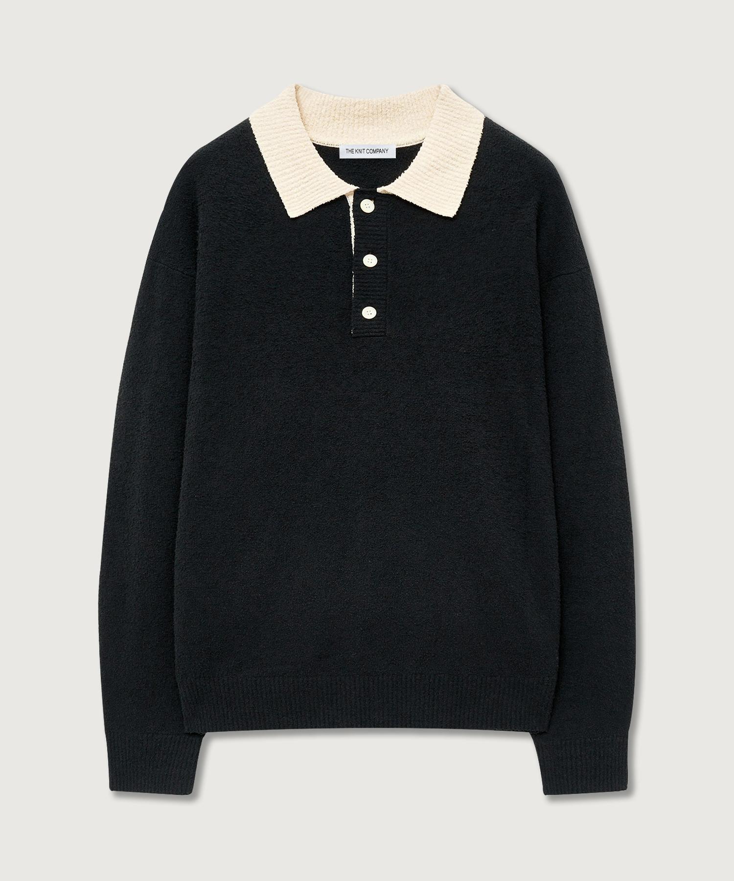 The Knit Company Textured Polo Knit 3 Colors Blue-Gray/S