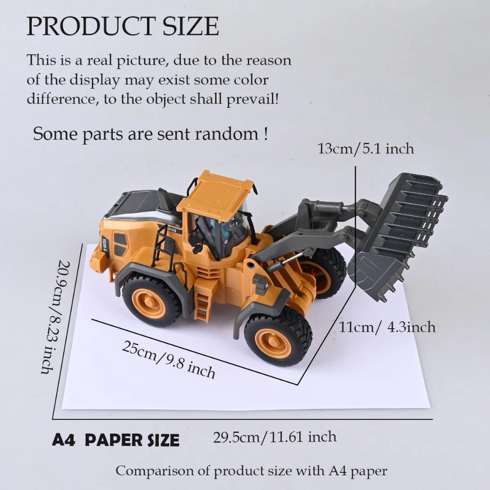 2.4G Remote Controlled Bulldozer Nine Channel Loading Vehicle Simulation Excavation Engineering Gifts for 6+ Children