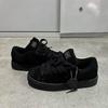 Kids Shoes Mens Retro Black Suede-Look Platform Sneakers Low Top Casual Shoes Outdoor Wear