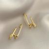 Korean New Design Irregular U-shaped Gold Color Crystal Stud Earrings for Women Girl Fashion Jewelry Daily Wear Gifts