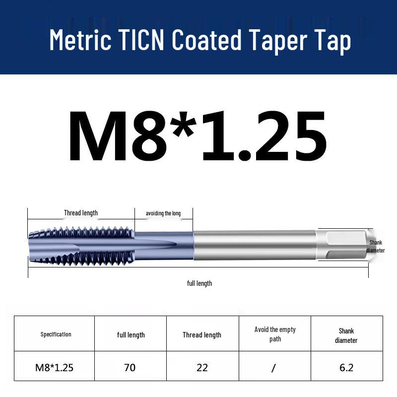 Jundingying TICN M8x1.25 Spiral Point Tap