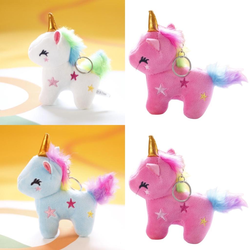 Niedlicher Regenbogen Einhorn Plüschtier Schlüsselanhänger Großhandel Stofftier Anhänger für Mädchentaschen