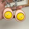 1/2Pcs Simulation Mini Cartoon Egg Button Keychain Stress Relief Clicker Pendant Decompression Keyring Backpack Hanging Decor