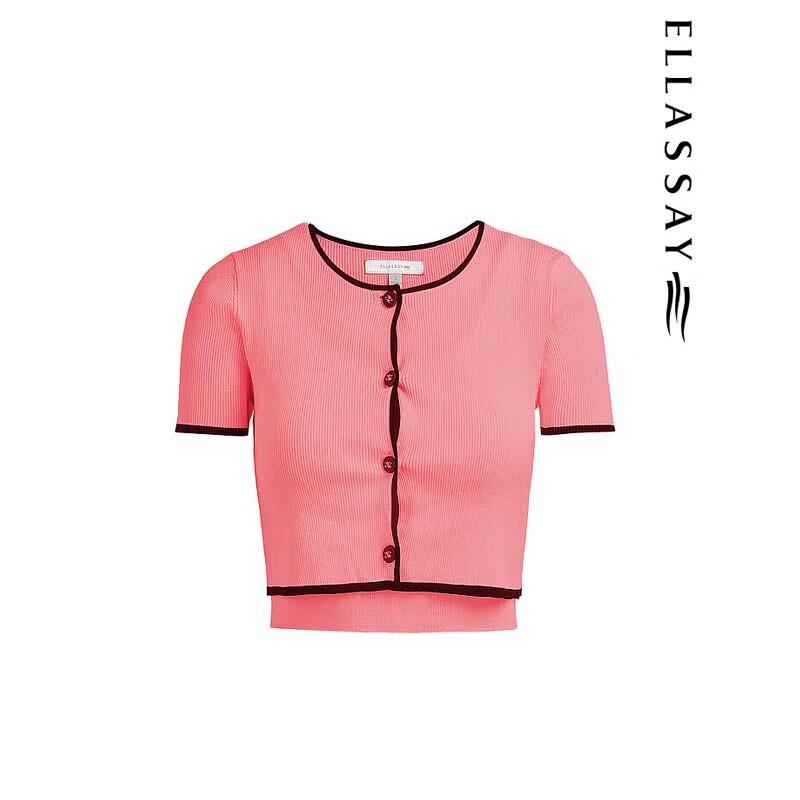 ELLASSAY Women's Short-Sleeve U-Neck Knit Top